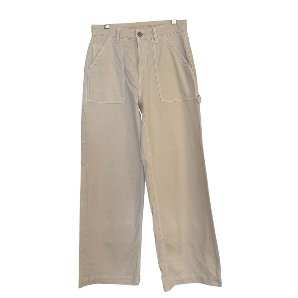 American Eagle‎ Super High Rise Baggy Wide Leg Creme Size 4